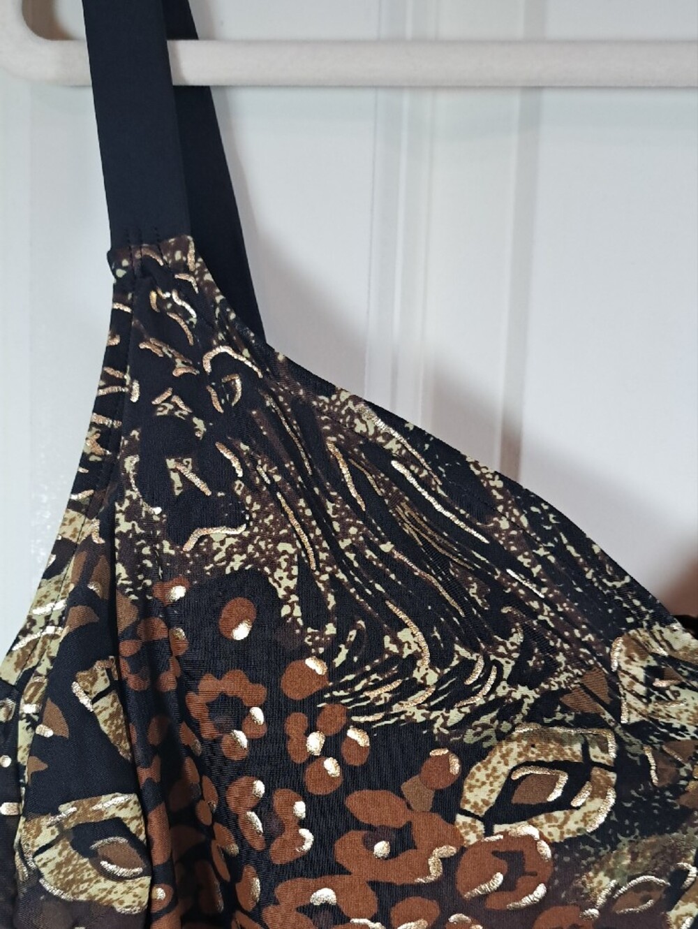 Delta Burke Brown Black and Gold Animal Print Swim Top And Bottom. - Picture 2 of 12
